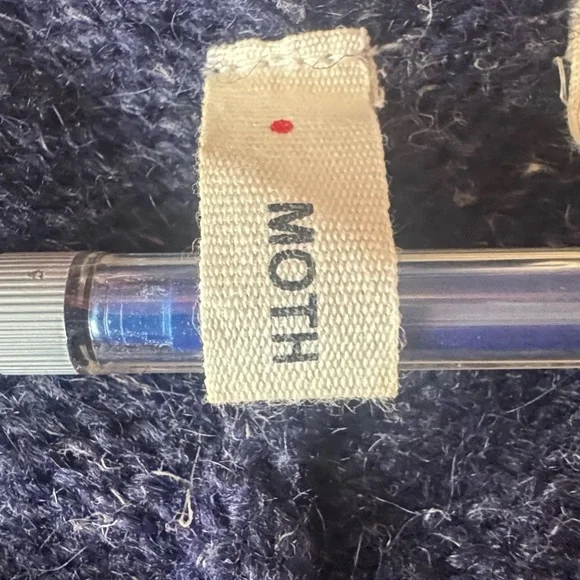 Anthropologie Moth Corn Wind Navy Kimono Cardigan Wrap Sweater women’s medium - Picture 15 of 17